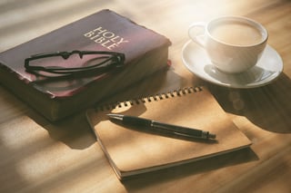 Morning coffee and bible study devotional