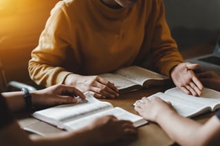 Couple reading bible together